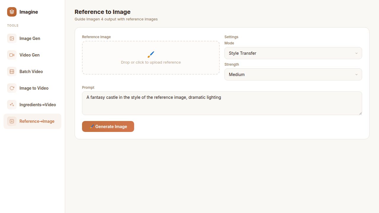 Reference to Image Dashboard
